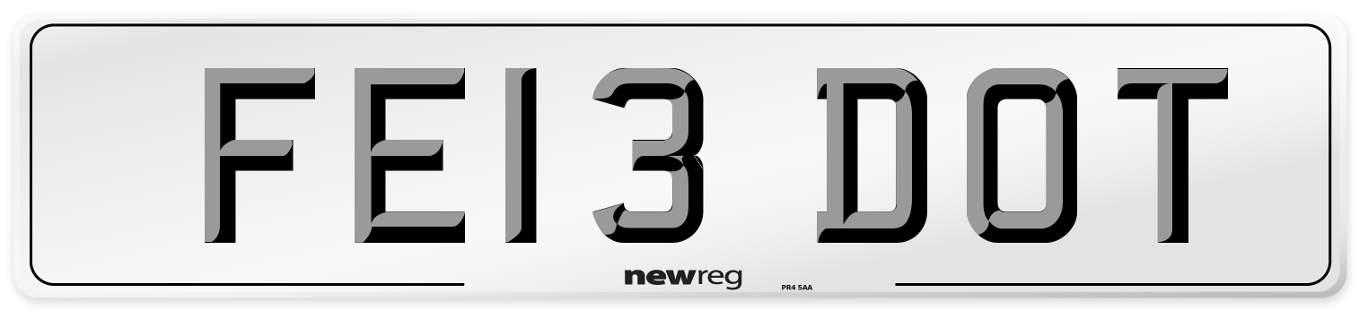 FE13 DOT Number Plate from New Reg